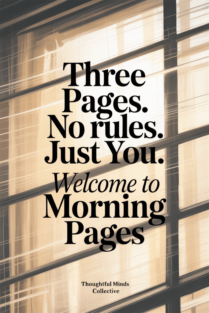 Text overlay pin with clean serif font on muted morning texture background.