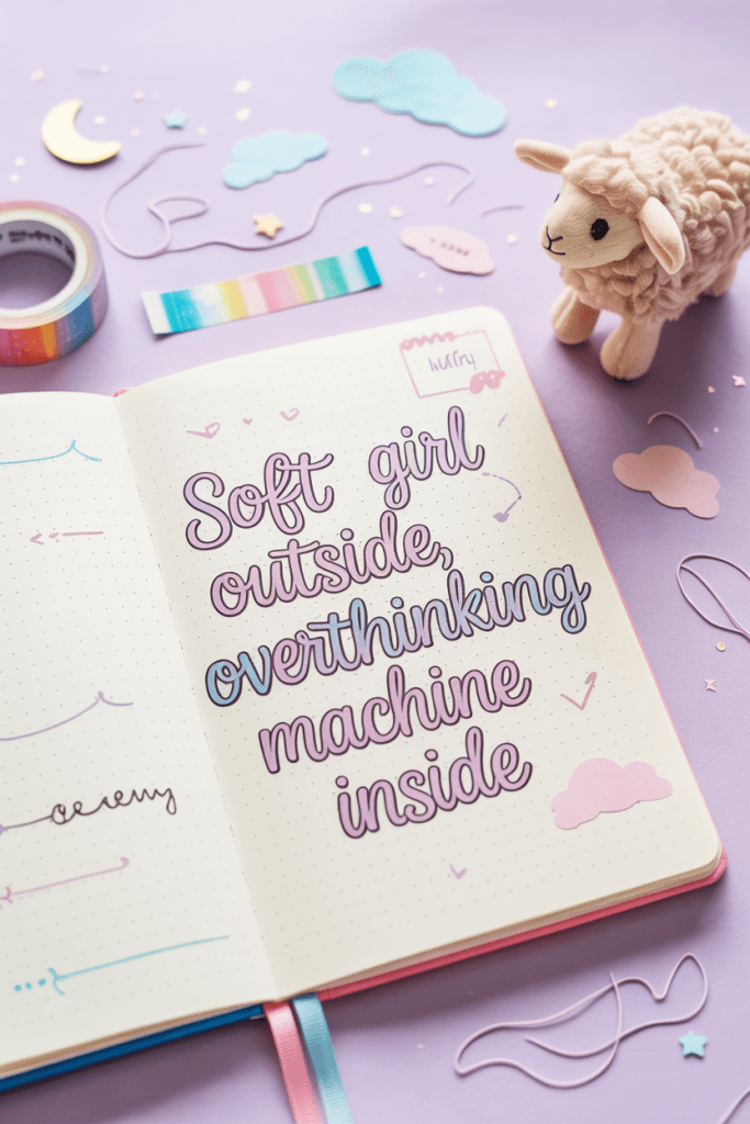 Pastel journal page with heart doodles, glitter gel pens, “Today I felt…” written at the top.