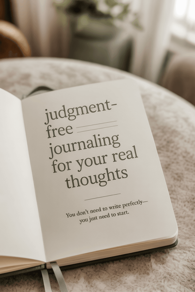 Minimalist sage and beige quote design encouraging honesty on the page.