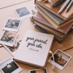 Soft girl journal flat lay with fluffy pen and pastel touches