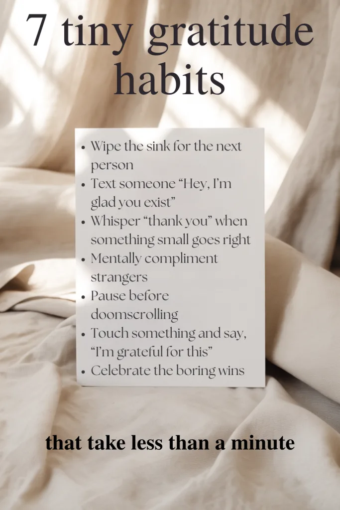 Soft-toned pin listing 7 journal-friendly gratitude habits.