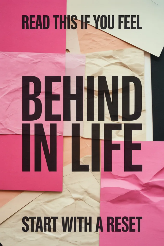 Text only Pinterest pin with chaotic poster style bright colour background and bold life reset message for overwhelmed adults needing life admin reset support.